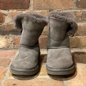 UGG Bailey Button Soft Gray Shearling Boots